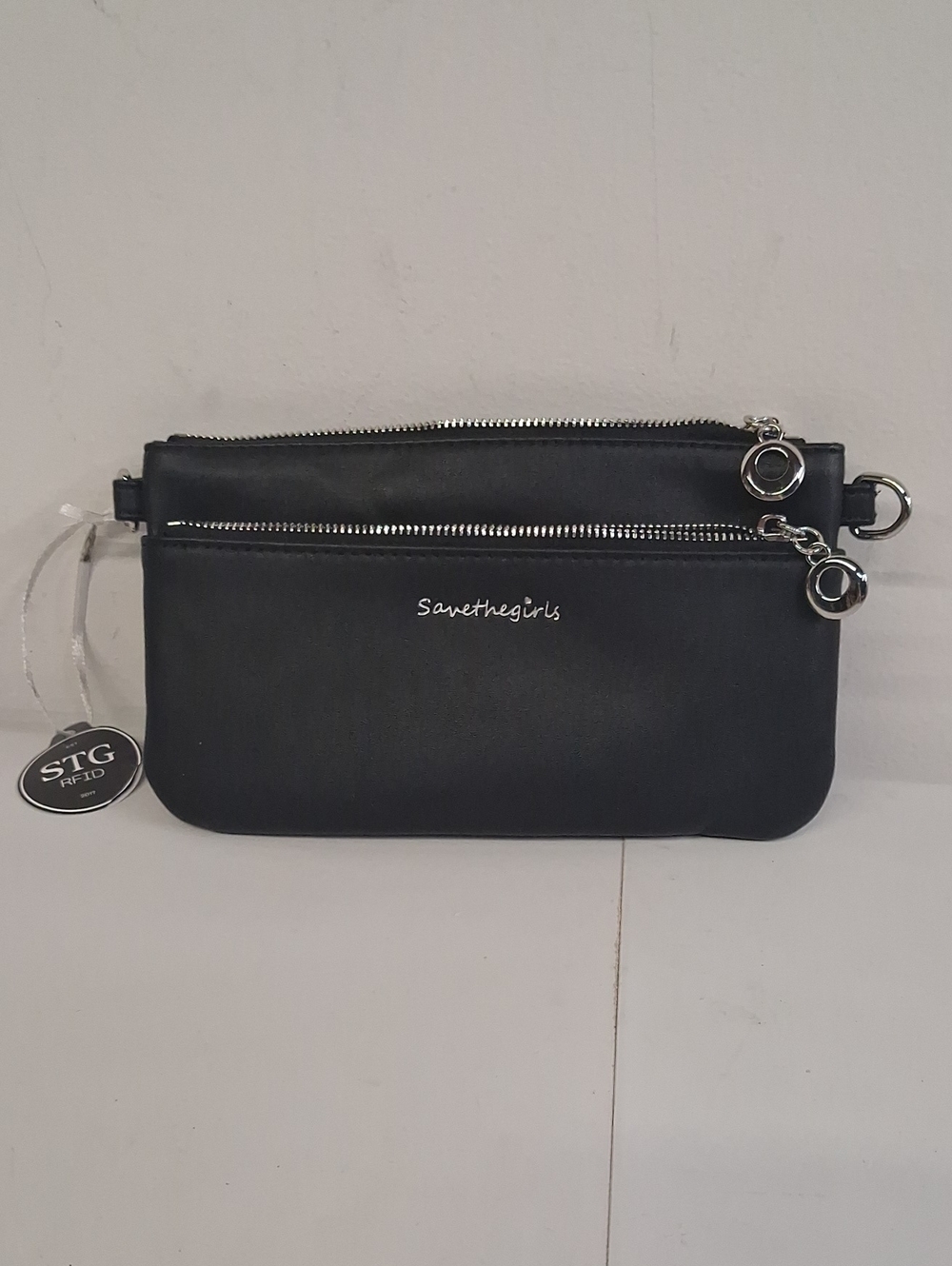 NWT Save The Girls Cell Phone Purse/bag Black